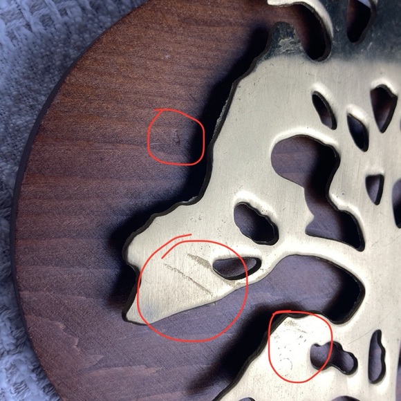 Solid Brass Bonsai Tree of Life and Wood Full Moon Wall Art - Picture 9 of 9